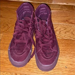High top burgundy vans